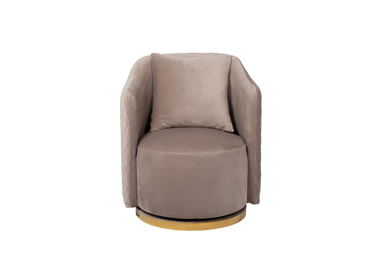 Кресло вращающееся жемчужно-серое велюровое 48MY-2573 PEG